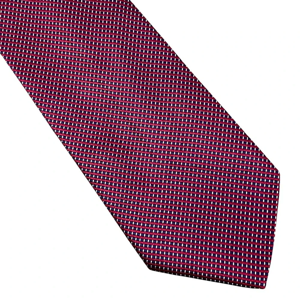 Brooks Brothers 346 Men's Necktie Red Blue Striped Silk Tie USA 3.75